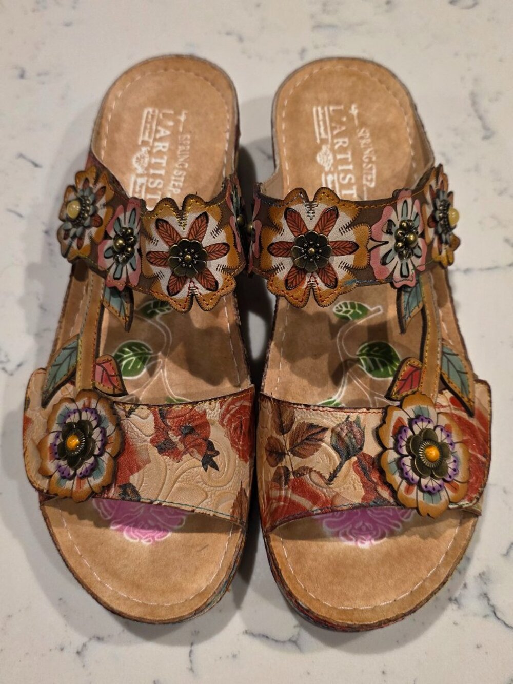 Spring Step L'Artiste Beyondcomfy Wedge Sandals, Size 9 (40), New in box